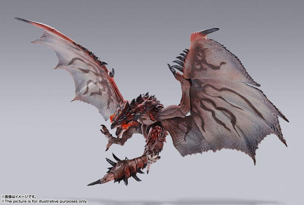 TAMASHII NATIONS MonsterArts Monster Hunter Iceborne approximately ABS painted action figure S.H. World Rathalos, 400mm, & PVC,