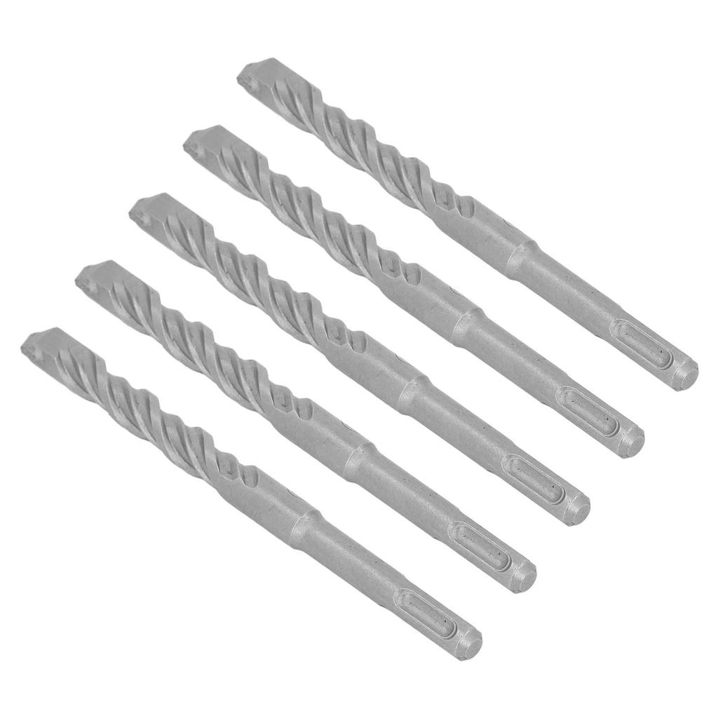 5 Pcs Rotary Hammer Drill Bit 160mm Length 2 Flute Self Centering Carbide Tip Impact Drill Bits for