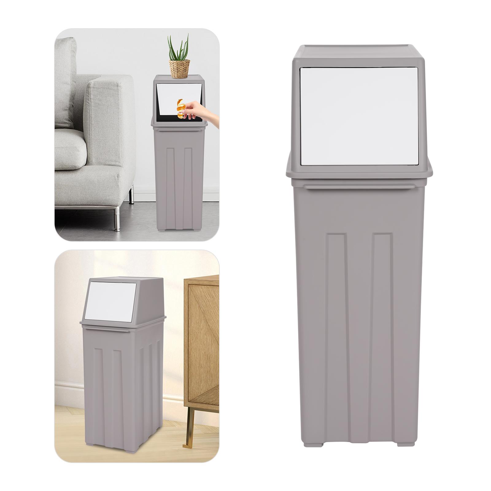 

30L PP Trash Can,Light Coffee/Khaki/Grey Slim Trash Can with Lid Floorstanding 19*30*62.5cm for Living Rooms,Kitchens 12L серый