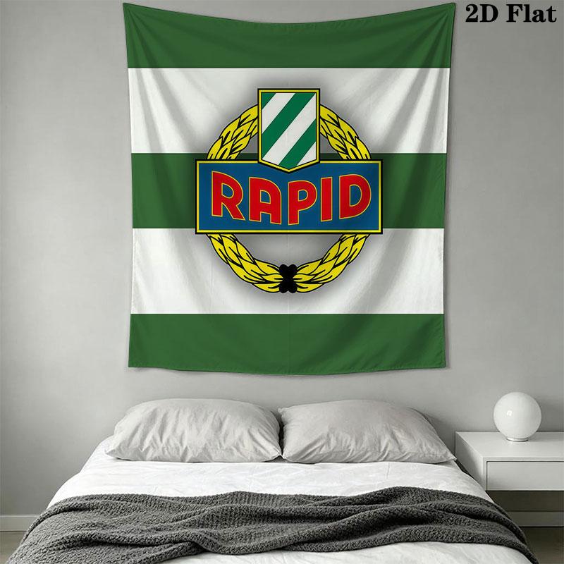 Rapid Vienna logo Wall Hanging Printed Fabric Blanket Decorative Tapestries for Bedroom Living Room Home Decor