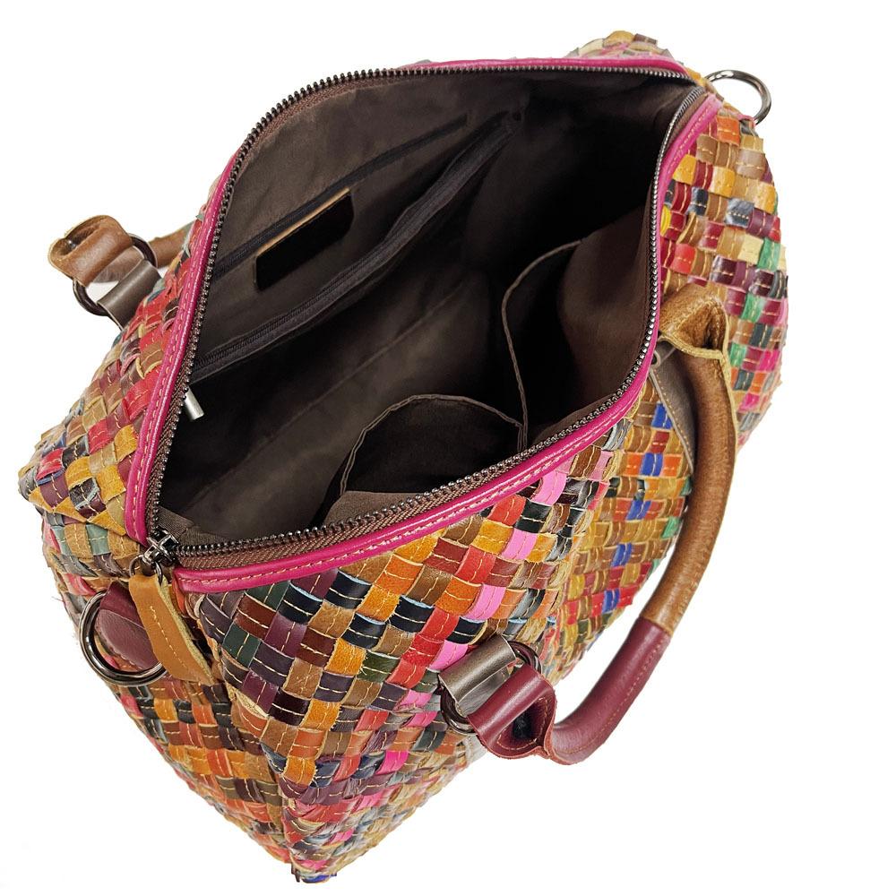 Borse da Donna Casual in Pelle, Borse a Mano Intrecciate a Mano, Borse a Tracolla, Borse a Cuscino Retrò, Borse Colorate di Grande Capacità.