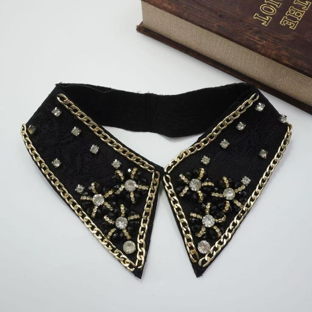 New decorative white spring fashion shirt lace sweater Elegant beading rhinestone fake false collar choker detachable collars