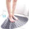 Non-slip Shower Mat For Bathtub With Drainage Port For Shower Or Tub, Pvc Triangle Bath Mat 54 X 54 Cm, Gray