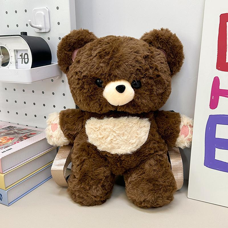 

Cartoon Cute Plush Teddy Bear Doll Versatile Backpack Large Capacity Storage Schoolbag For Women Men