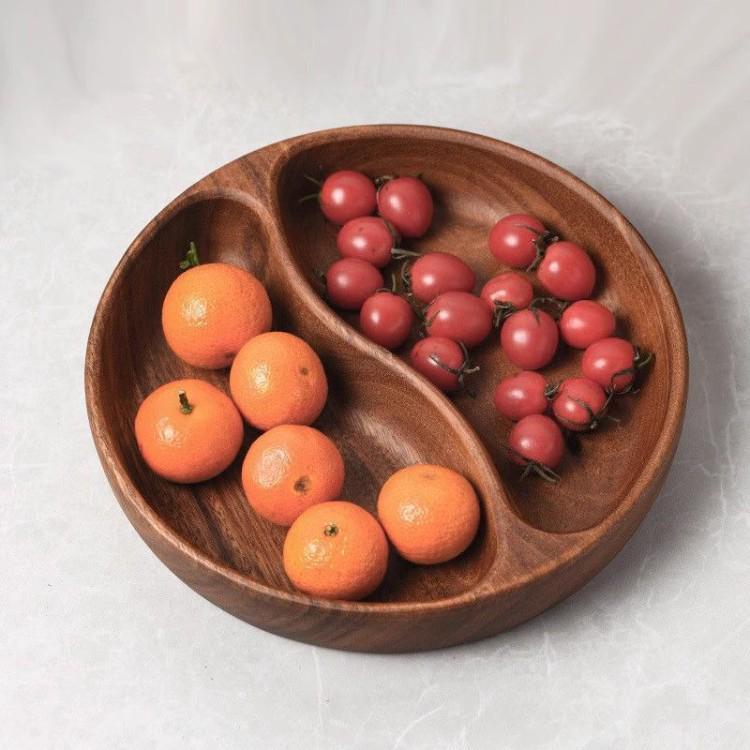 Japanese Style Walnut Acacia Wood Fruit and Salad Bowl Set