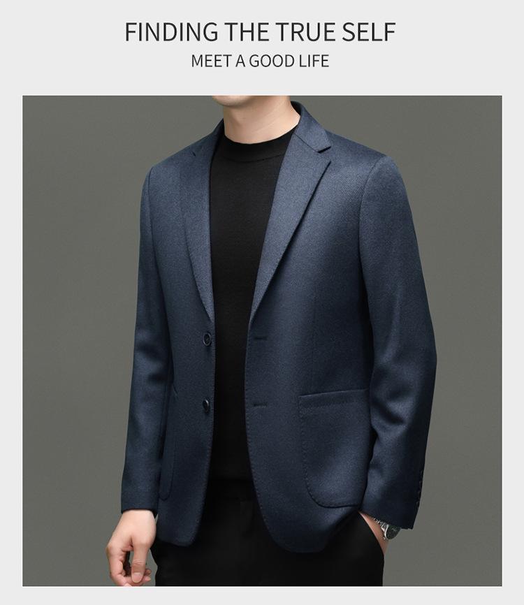 Costum Business Casual Premium pentru Bărbați din Lână, Cașmir și Mătase pentru Toamnă/Iarnă