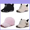 Boné de Baseball Cool Cowhorn Streetwear Com Detalhes de Argola de Metal Para Estilo Urbano