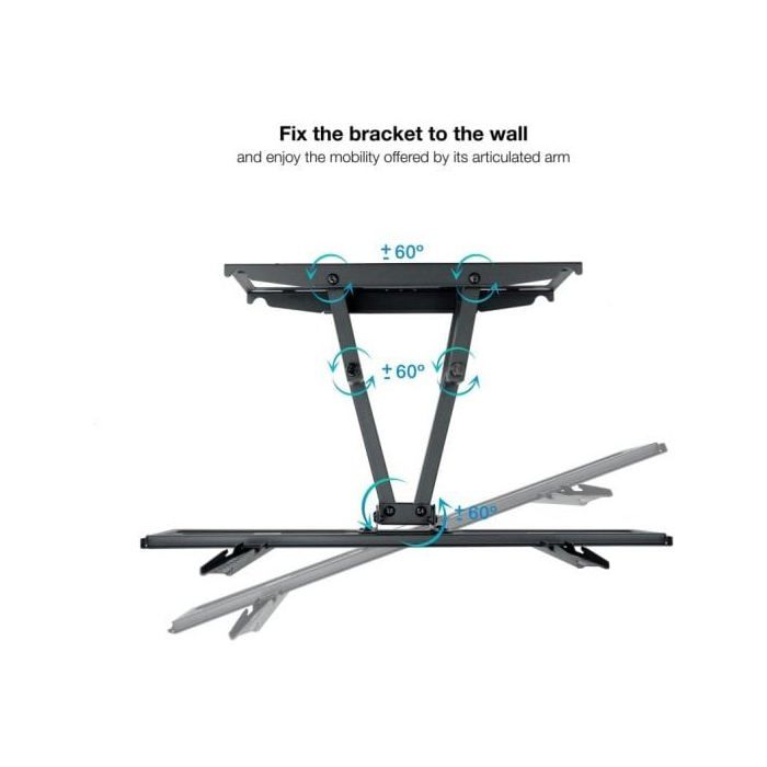 Support mural pour écrans de 37 à 80 pouces - TOOQ LP7866TN-B - Noir - Compatible VESA - Niveau à bulle inclus