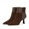 Fashion Female Shoes On Sale Fashion Side Zipper Women's Boots Autumn Pointed Toe Solid Sexy Short Barrel Stilettos or Thin Heels Boots