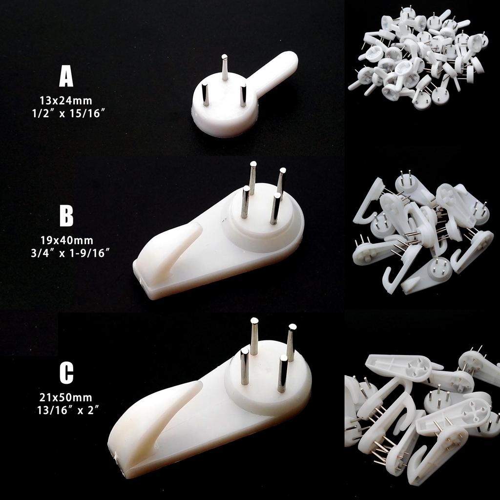 12/25 Stück Hartholz Massivwand Weiß Bild Foto Ölmalerei Spiegelrahmen Uhr Kunststoff Unsichtbarer Haken Aufhänger Clip