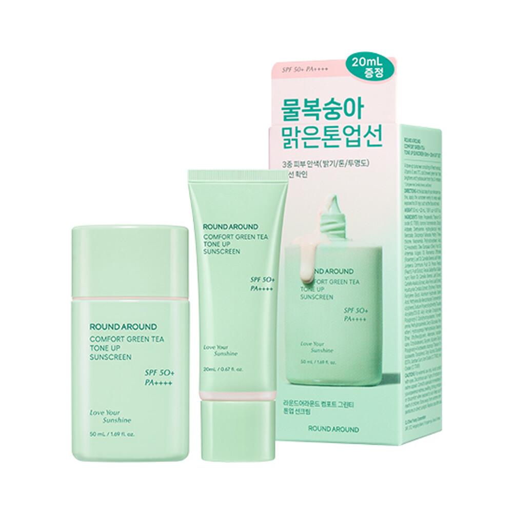 ROUND A'ROUND Coffret spécial crème solaire tonifiante au thé vert Comfort 50 ml + 20 ml