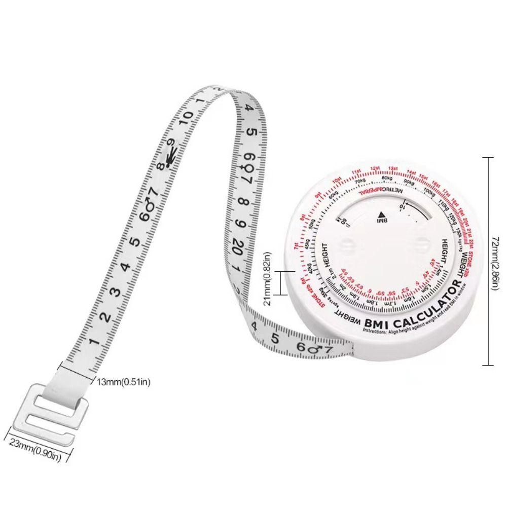 Soft BMI Tape Measure Automatic Telescopic Sewing Ruler Portable Waist Tape Measure