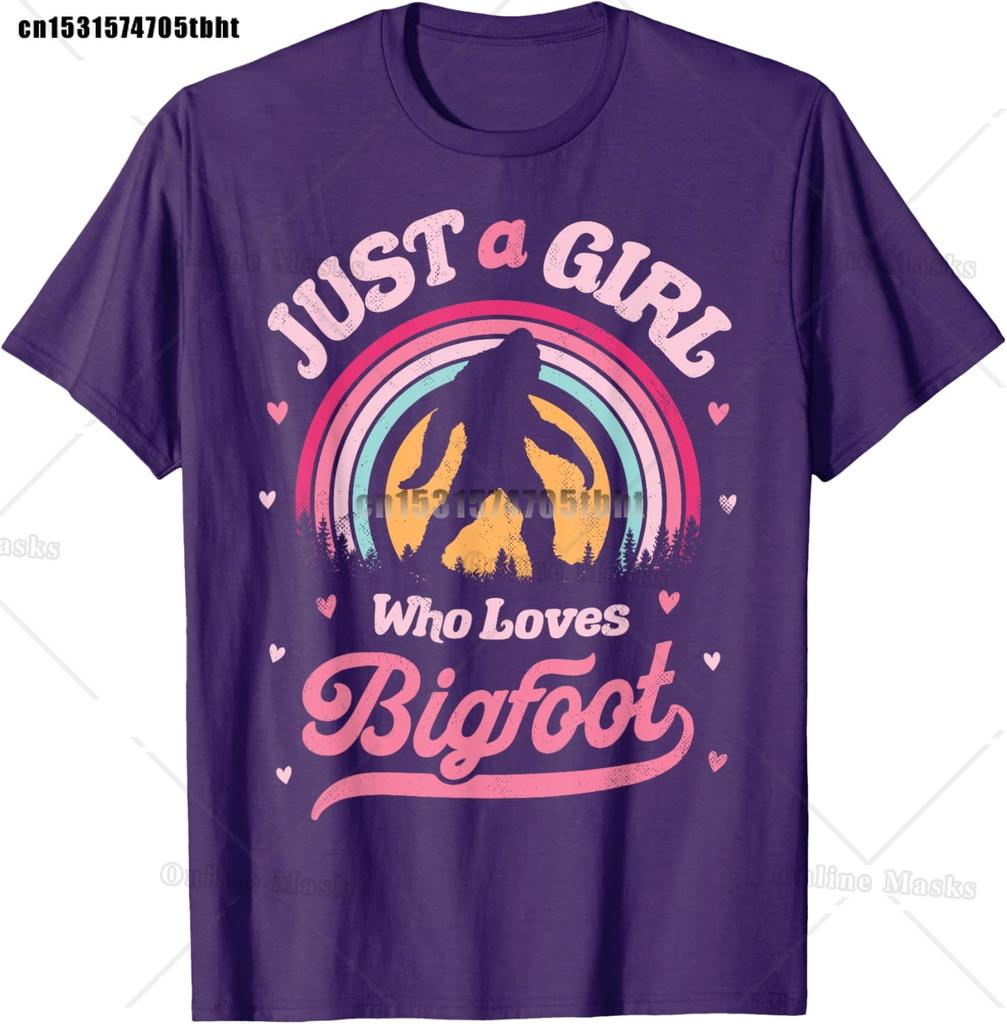 Bigfoot Just A Girl Who Loves Sasquatch Funny Retro Vintage TShirt