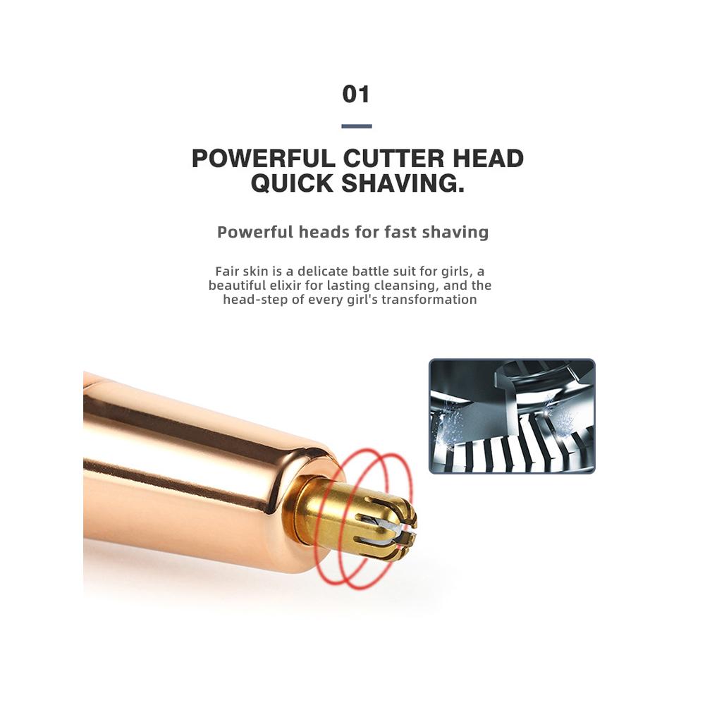 4 In 1 Electric Eyebrow Shaver Makeup Tool Painless Eye Brow Epilator Mini Shaver Razors Facial Hair Remover Tool Women Depilator USB Rechargeable