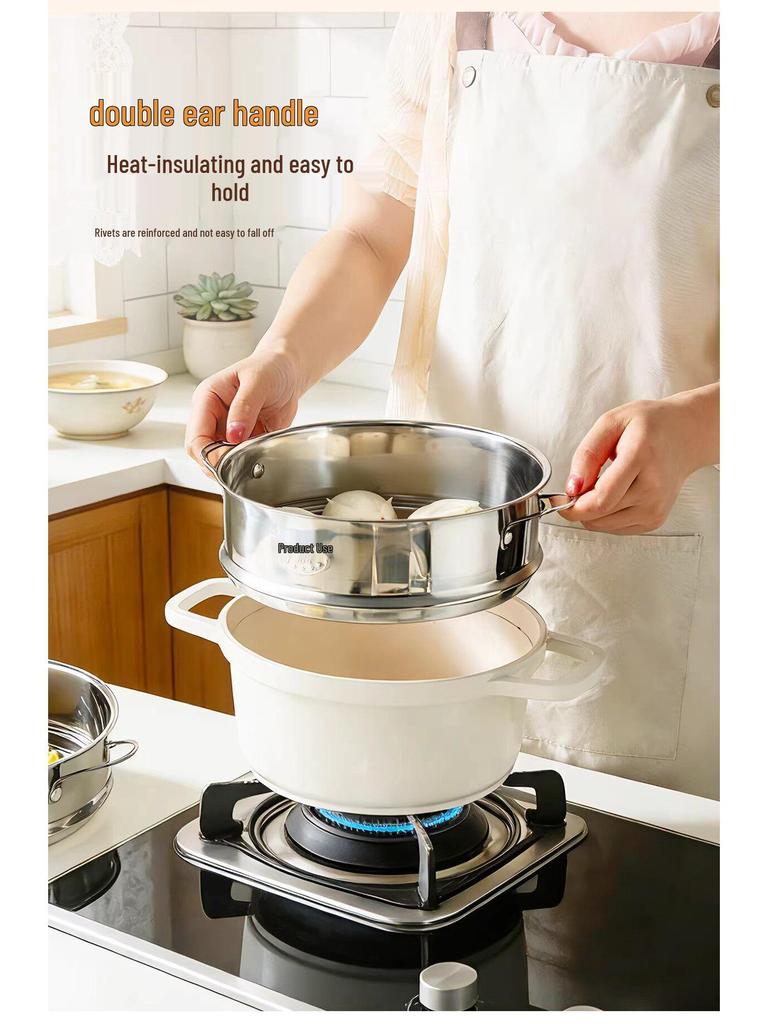 304 Stainless Steel Steamer Basket: Baby Food, Milk Pot, Rice Cooker, Bun Steam Rack