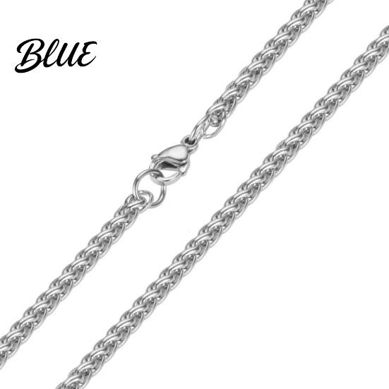 Exquisite Necklace Wheat Chain for Men Gold Black Tone