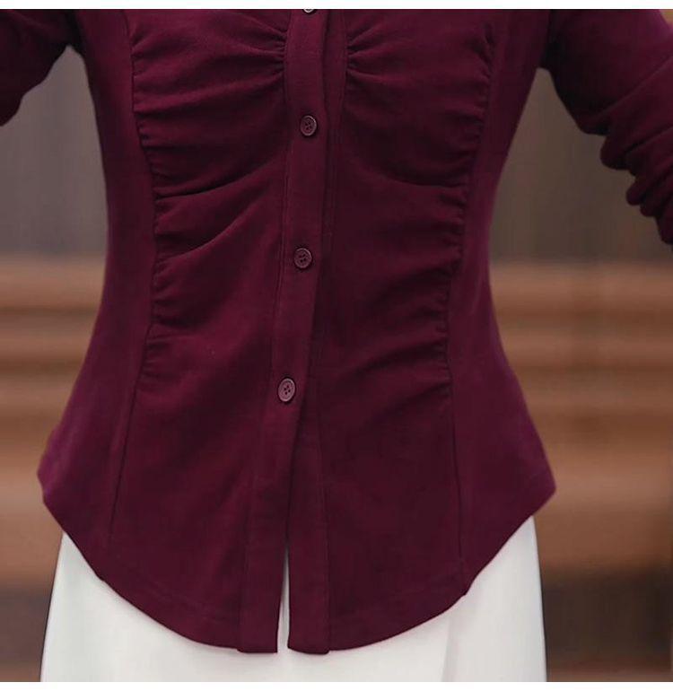 Women's Versatile Long-Sleeved Cropped Base Layer Shirt, 2025 Autumn Design – Tummy Concealing, Slimming, Flattering Top