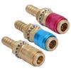 3pcs M10 Red+Yellow+Blue Water Cooled&Gas Adapter Quick Connector Fitting For TIG Welding Torch