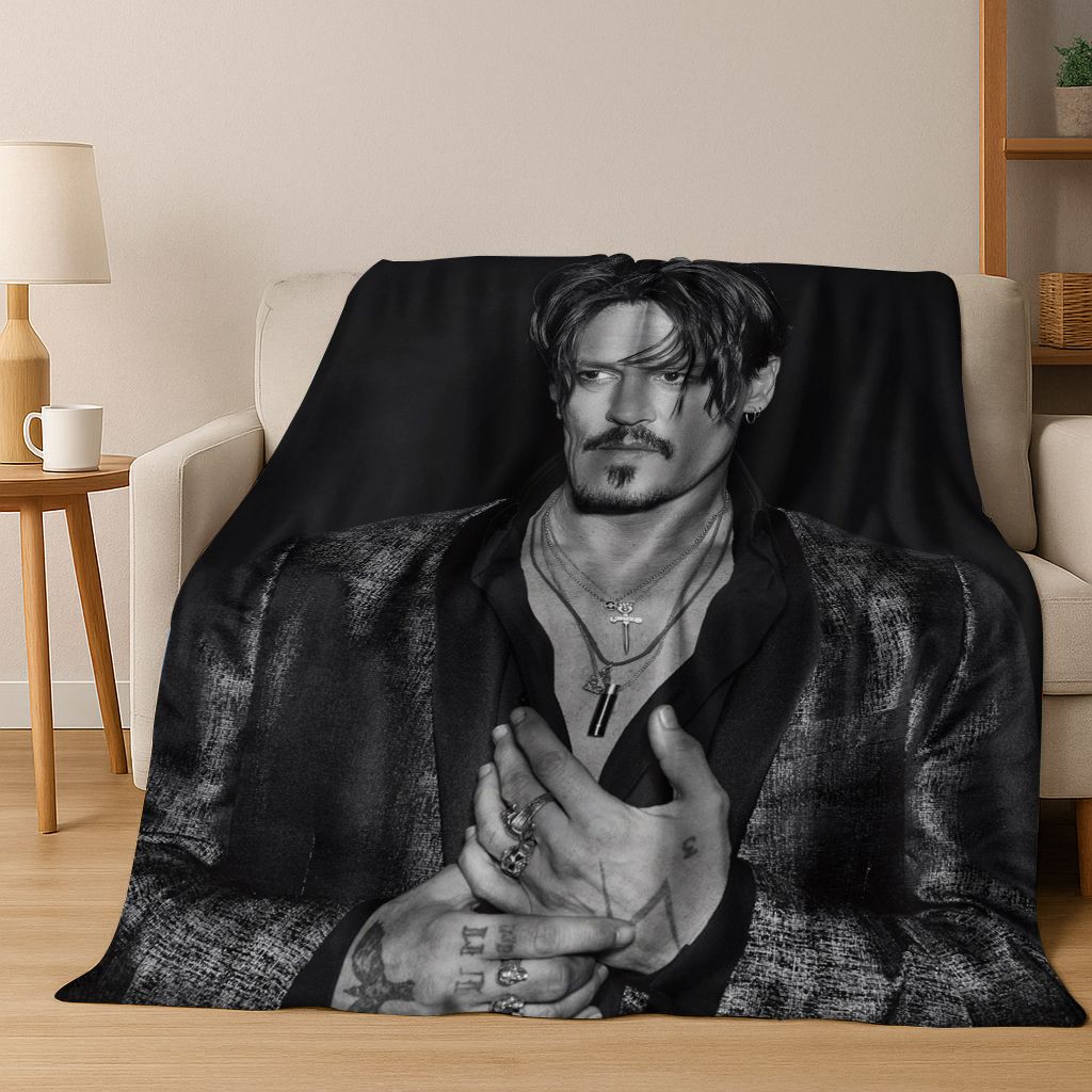 26 Stili Johnny Depp Arte Coperta di Flanella, Calda e Accogliente Morbida Coperta da Divano per Casa Camera da Letto Letto Divano Picnic Ufficio Copertura Regalo bambino