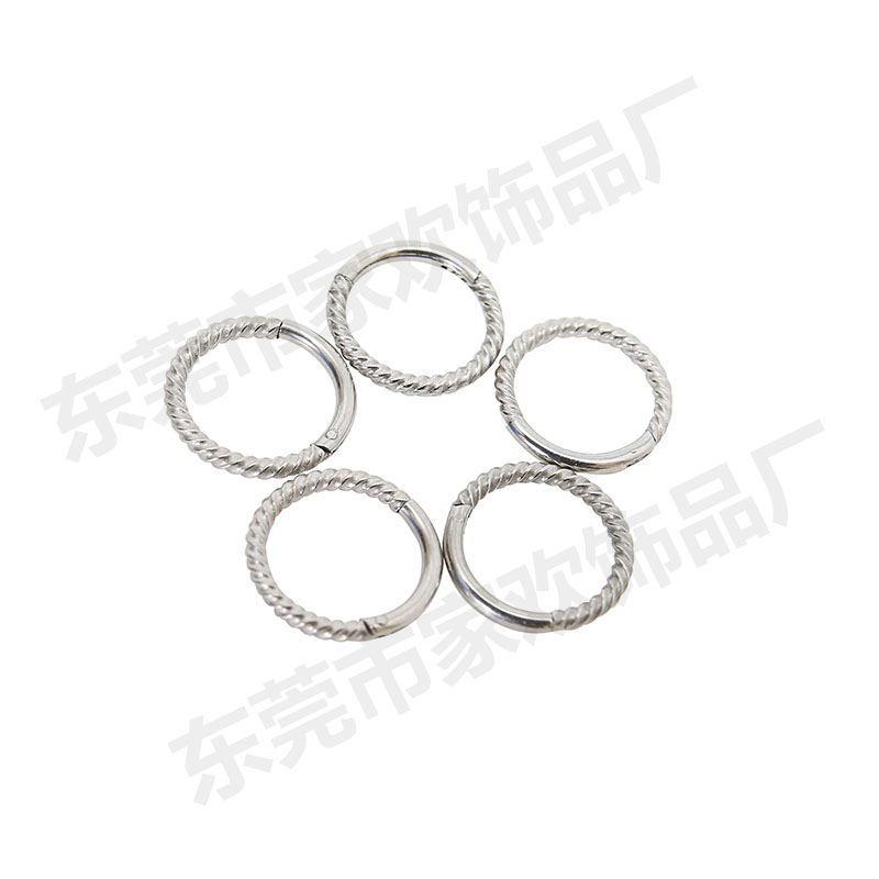 Stainless Steel Twisted Rope Nose Ring Earring - 316L Seamless Open Coil Piercing Jewelry