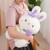 Super Cute Holding Fruit Rabbit Plush Doll Sitting Bunny Rag Doll Throw Pillow Girl Holding Sleeping Doll