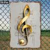 Rustic Metal Treble Clef Wall Art  D Flat Music Note Plaque for Home Office Indoor Outdoor Decor
