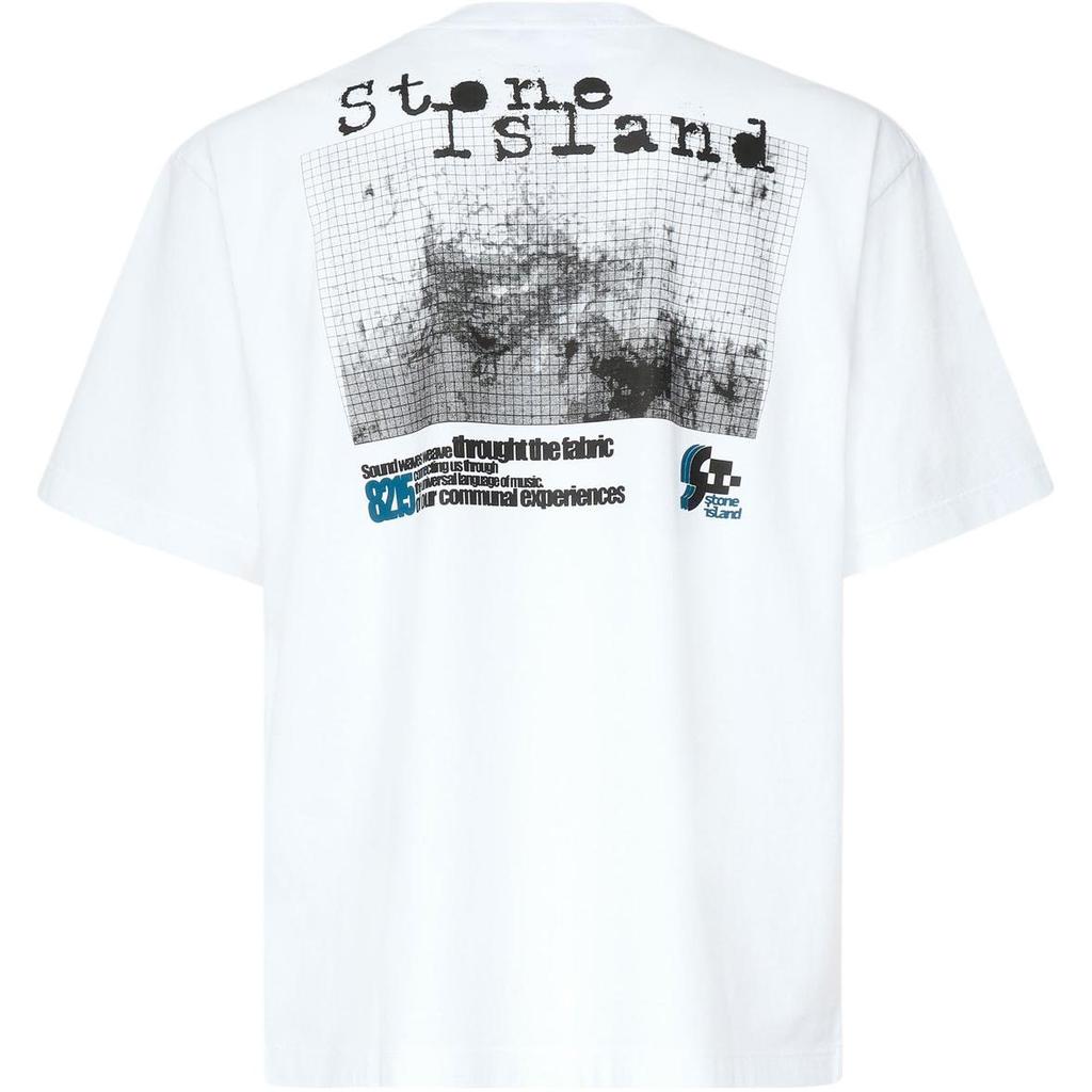 Stone Island SS25 Ribbed Crew Neck Short Sleeve Logo Print Organic Cotton T-Shirt Men Tops K1S1521000-16S0093-V0001