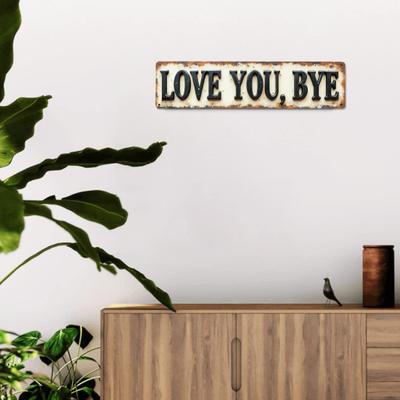 Holzschild 'Ich liebe dich Tschüss' im Vintage-Stil Wandkunst Bauernhaus Rustikal Hängendes Schild für Wohnzimmer Flur Eingangsbereich Wand Tür Heimdekor