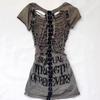 Europäisch-Amerikanischer Retro Gothic Stil Schlank geschnitten Taillenbetonendes Kurzarm-T-Shirt