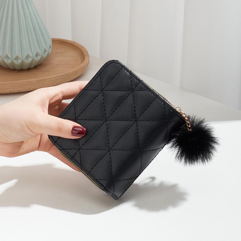 Little Pompon 2024 Women's Double-Layer Quilted Wallet Clutch