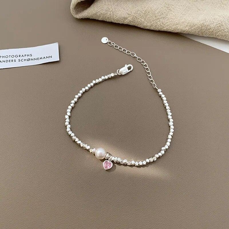 VENTFILLE Bracelet en argent sterling 925 avec perles et nœuds en bambou pour femme et fille, bijoux coréens simples, cadeau d'anniversaire, livraison directe