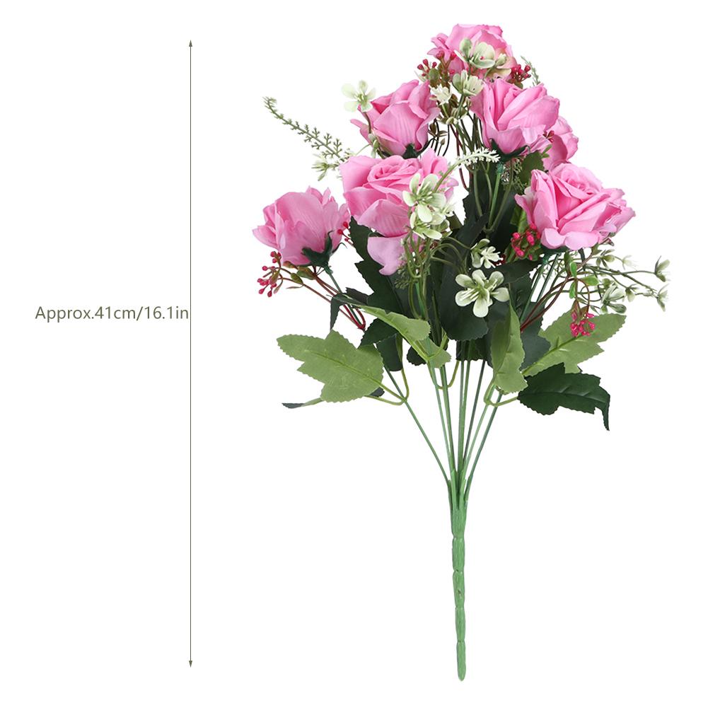 Artificial Rose Flowers Fake Simulation Plastic Flowers for Home Garden DecorPeach