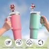 Christmas New Silicone Straw Cover 10mm Large Diameter Reusable Straw Tips Cartoon Cute Holiday Gift Dust Cap Party Xmas Decor