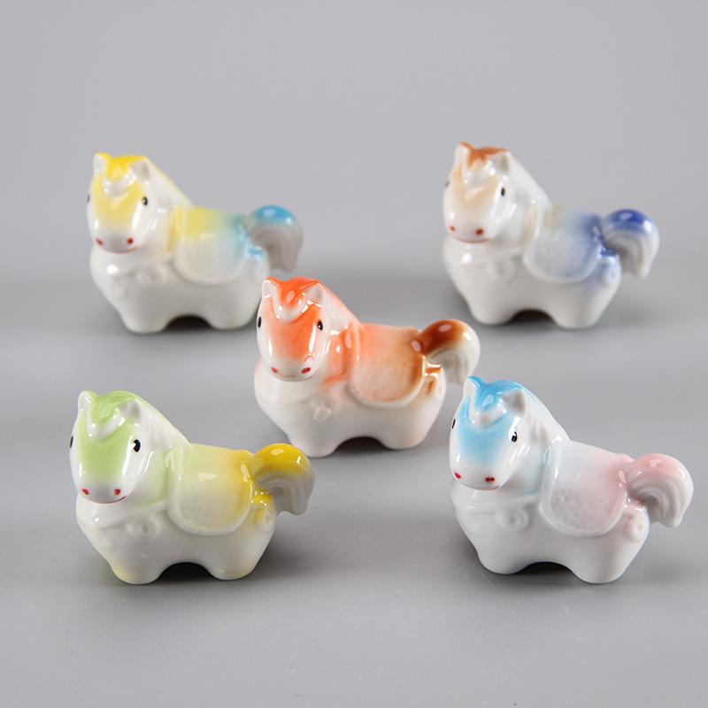 Ceramic Chopsticks Pillow Cartoon Chinese Zodiac Horse Chopstick Rest Home Decoration Chopsticks Chopsticks Holder Spoon Holder