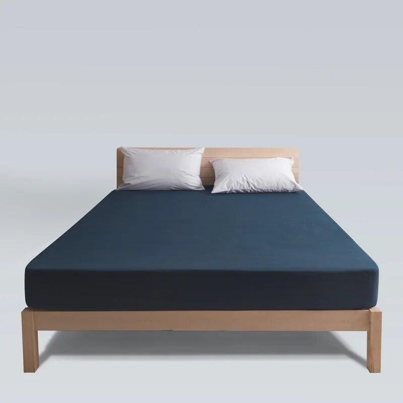 Solid Color Waterproof Bedspread Microfiber Mattress Protective Cover Waterproof Fitted Sheet Anti-mite Mattress 160x200cm