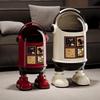 Retro Cartoon Astronaut Trash Can: Large Handheld Office Bin for Stylish Sanitary Cleaning