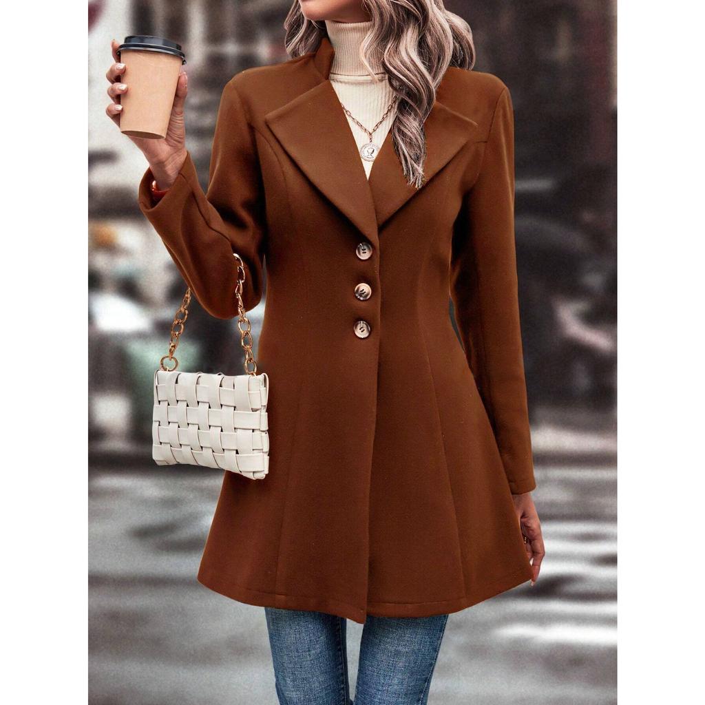 Wool Coats For Women Fall Winter Trench Coat Peacoat Long Tweed Blazer Jackets Outwear