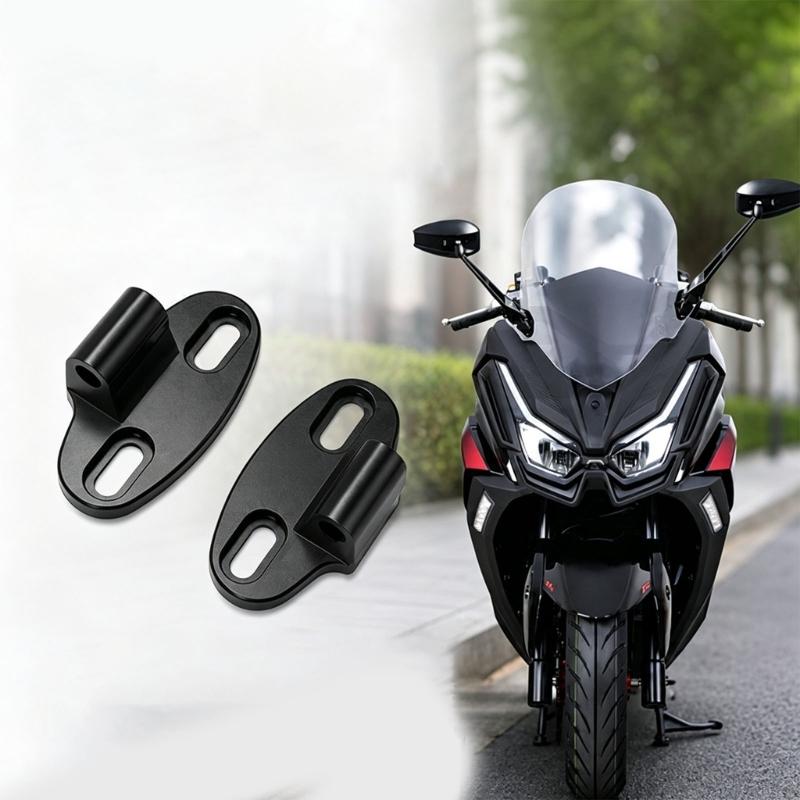 Motorcycle Mirror Relocation Hardware Kit for QX 66/005, Aluminum Forward Mount Bracket Set with Slotted Support Sleeves and Bolts for Install