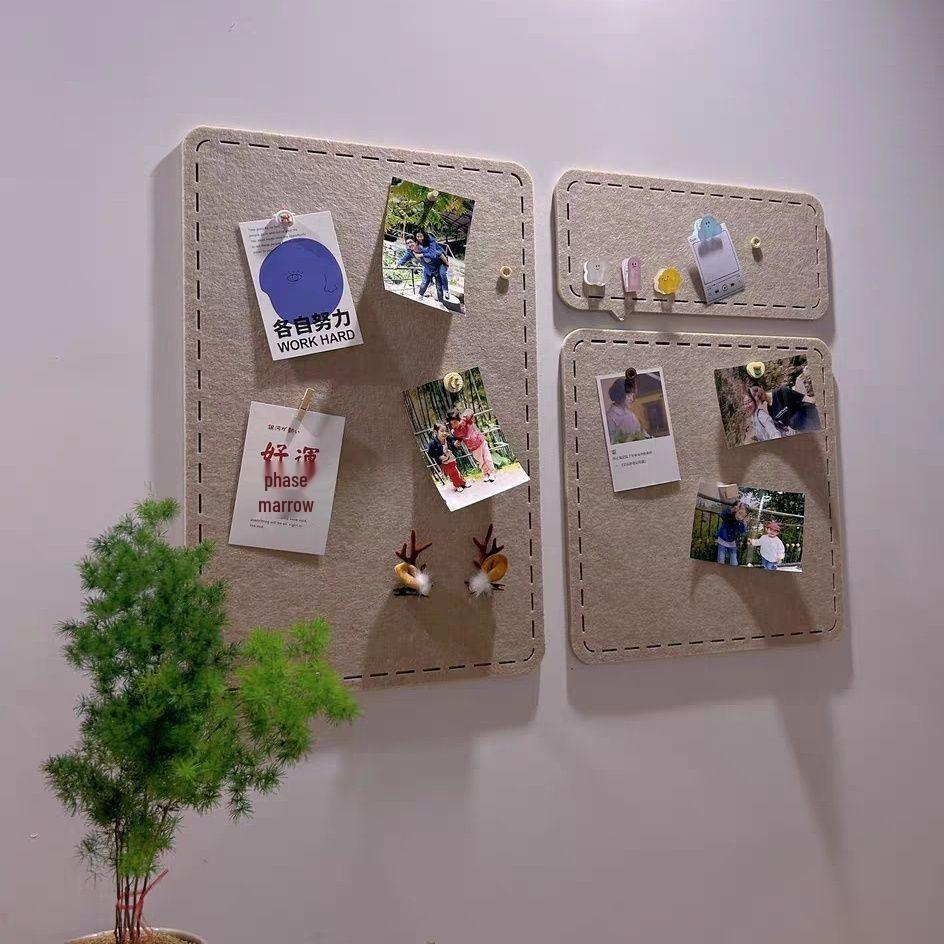 Self-Adhesive Felt Photo & Message Board: No-Punch Wall Display for Kindergarten & Cultural Decor