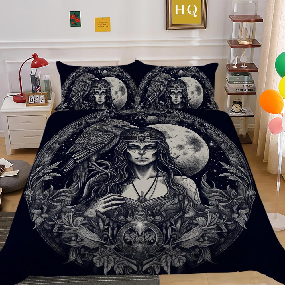 Beauty Skull Printed Comforter Cover Set Twin Size Polyester Bedspreads Man Fashion Design Duvet Cover Set