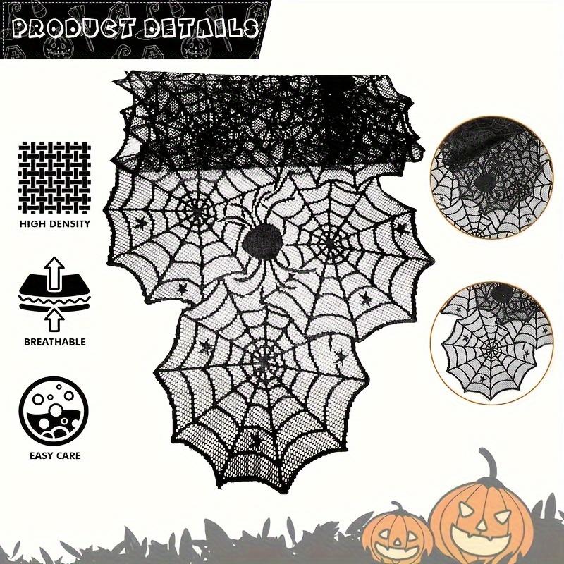 Halloween Polyester Lace Table Runner|Spider Web Table Decoration for Halloween Party,Festive Event Restaurant And Kitchen Decor
