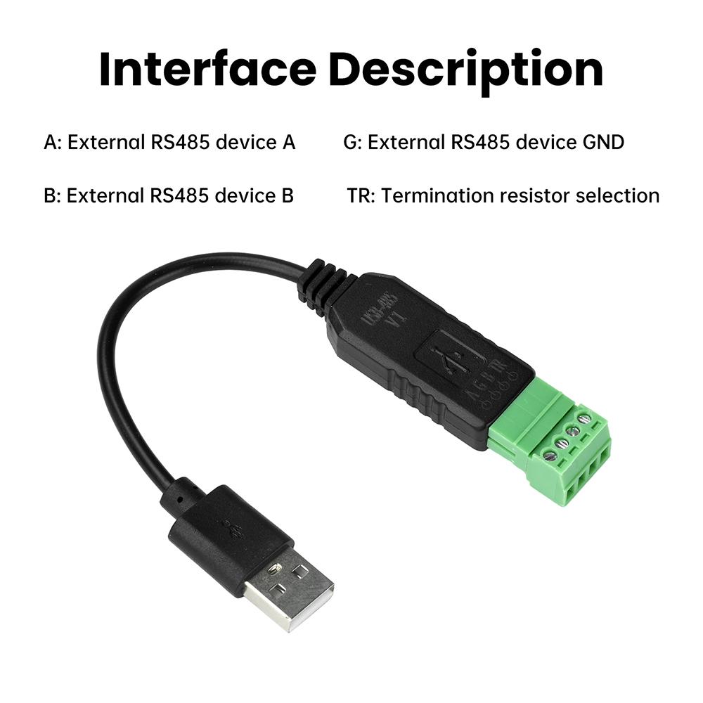 USB to RS485 Serial Port Converter Communication Module PLC Serial Port IO Module RS-485 Connector USB To RS485 CH340 Converter