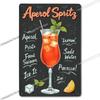 Retro Metall Blechschilder Süße Leckereien Aperol Spritz Schokoladen Diva Bar Dekoration Vintage Wandkunst Heimdekoration