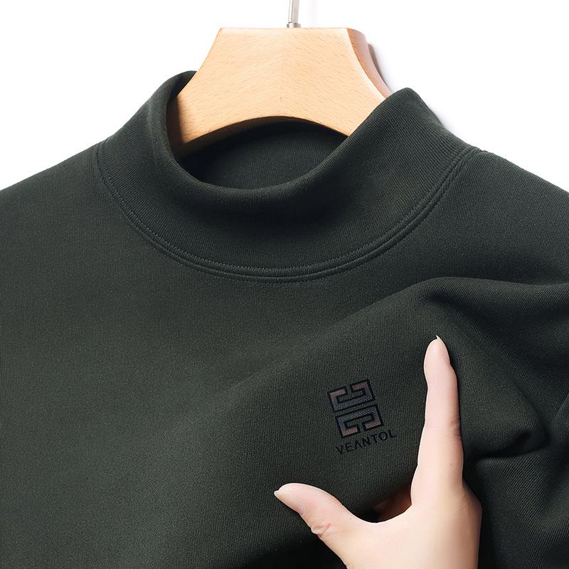 

Men s Winter Velvet Hoodie: Casual Loose Stand Collar, Thick Mid-Aged & Young Fashion L