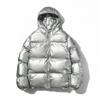 Herren Winter Daunenjacke Glänzend Silber/Schwarz/Gold/Blau Übergröße Mit Kapuze Parka Oberbekleidung Daunenwattierte Mäntel Damen