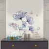 Blue Purple Flower Wall Stickers Self-Adhesive Removable Vinyl Decals for Living Room Bedroom Kitchen Decor