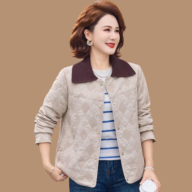 Mom's Stylish Casual Lapel Short Cardigan Jacket for Mid-Aged Women - Spring/Autumn 2026 Collection
