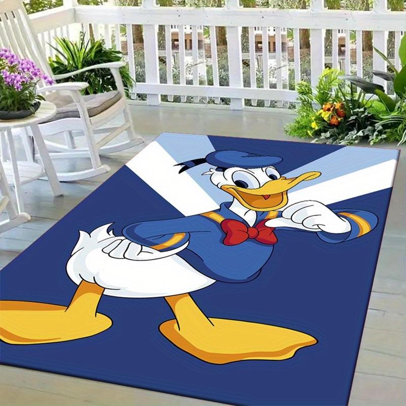 1pc Donald Duck Pattern Area Rug Soft Flannel Floor Mat for Living Room, Office, Bedroom, Outdoor and Camping, Sofa Coffee Table Floor Mat,