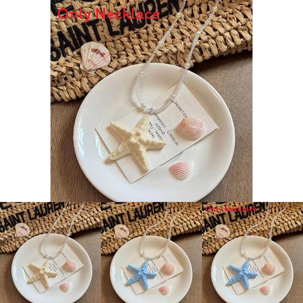 Seestern Langes Perlenhalsband Mit Legierung Anhänger Für Sommer Strandmode Schmuck