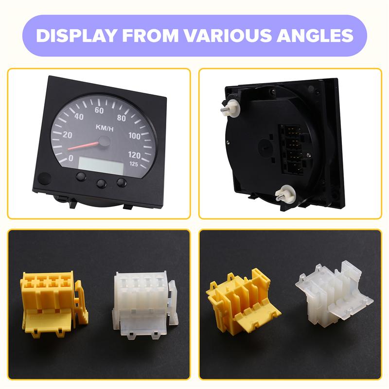 NEW-Universal 140Mm Diameter Truck Speedometer Odometer 0-125Km/H 9-36V Battery Powered With Backlight